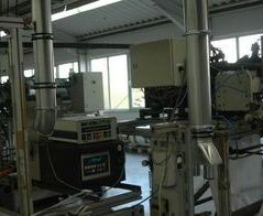 Extraction and waste disposal system for PVC edge strip and punching